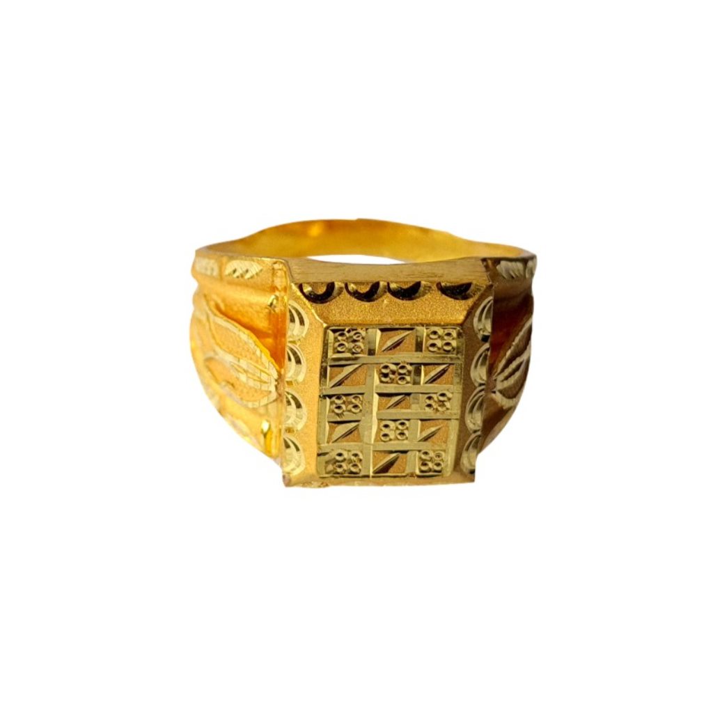 Solid 22K/18K/14K Fine Gold Certified Stamped Square Design Men's Ring