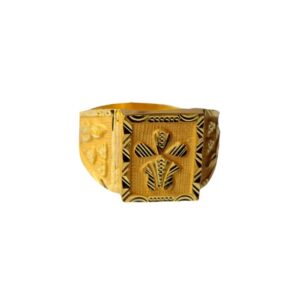 Solid 22K/18K/14K Fine Gold Certified Stamped Flower Design Men's Ring