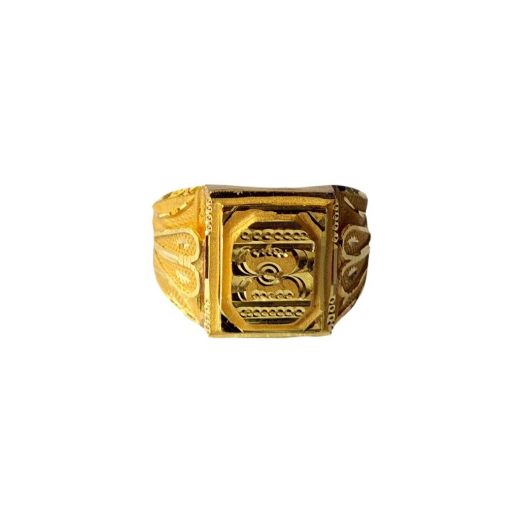 Solid 22K/18K/14K Fine Gold Certified Stamped Square Design Men's Ring