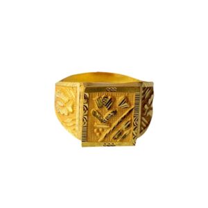 Solid 22K/18K/14K Fine Gold Certified Stamped Square Design Men's Ring