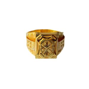 Solid 22K/18K/14K Fine Gold Certified Stamped Square Design Men's Ring