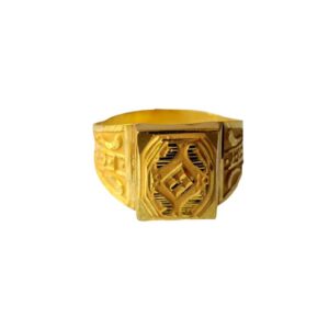 Solid 22K/18K/14K Fine Gold Certified Stamped Square Design Men's Ring