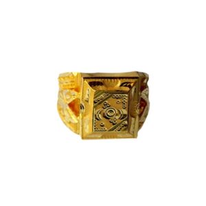 Solid 22K/18K/14K Fine Gold Certified Stamped Square Design Men's Ring