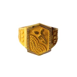 Solid 22K/18K/14K Fine Gold Certified Stamped Carved Leaf Design Men's Ring