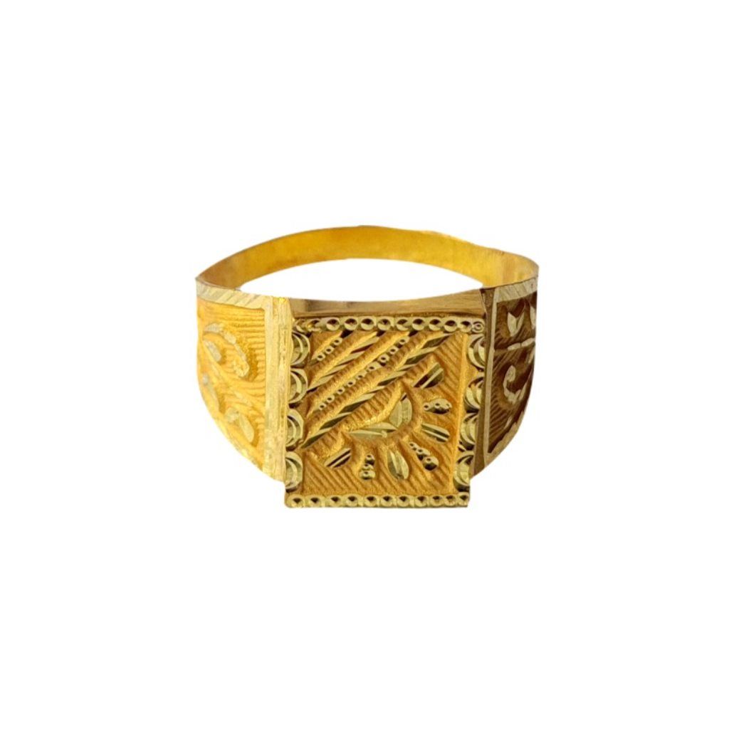 Solid 22K/18K/14K Fine Gold Certified Stamped Square Design Men's Ring