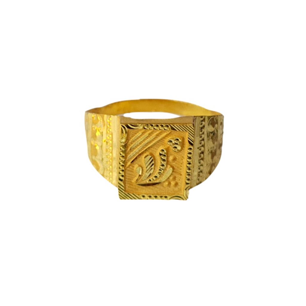 Solid 22K/18K/14K Fine Gold Certified Stamped Leaf Design Men's Ring