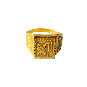 Solid 22K/18K/14K Fine Gold Certified Stamped Square Leaf Design Men's Ring