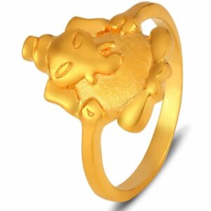 Solid 22K/18K/14K Fine Gold Certified Stamped Ganesha Design Women's Ring