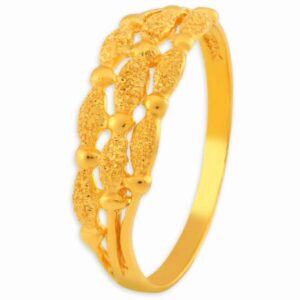 Solid 22K/18K/14K Fine Gold Certified Stamped Carved Design Women's Ring