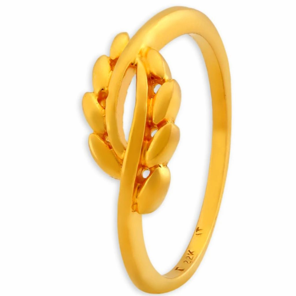 Solid 22K/18K/14K Fine Gold Certified Stamped Carved Leaf Design Women's Ring