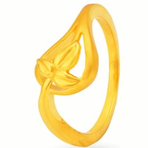 Solid 22K/18K/14K Fine Gold Certified Stamped Leaf Carved Design Women's Ring
