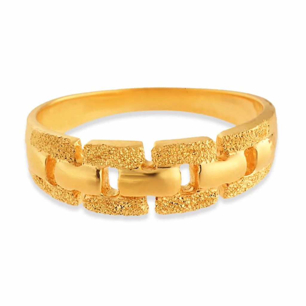 Solid 22K/18K/14K Fine Gold Certified Stamped Chain Design Women's Ring