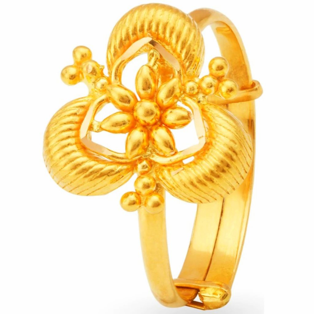 Solid 22K/18K/14K Fine Gold Certified Stamped Floral Design Women's Ring