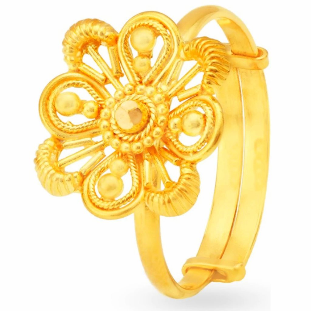 Solid 22K/18K/14K Fine Gold Certified Stamped Floral Design Women's Ring