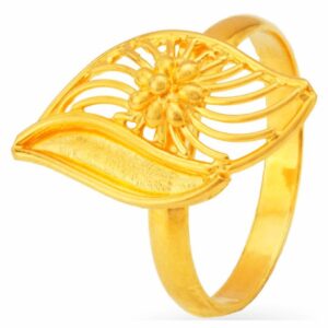 Solid 22K/18K/14K Fine Gold Certified Stamped Big Leaf Design Women's Ring