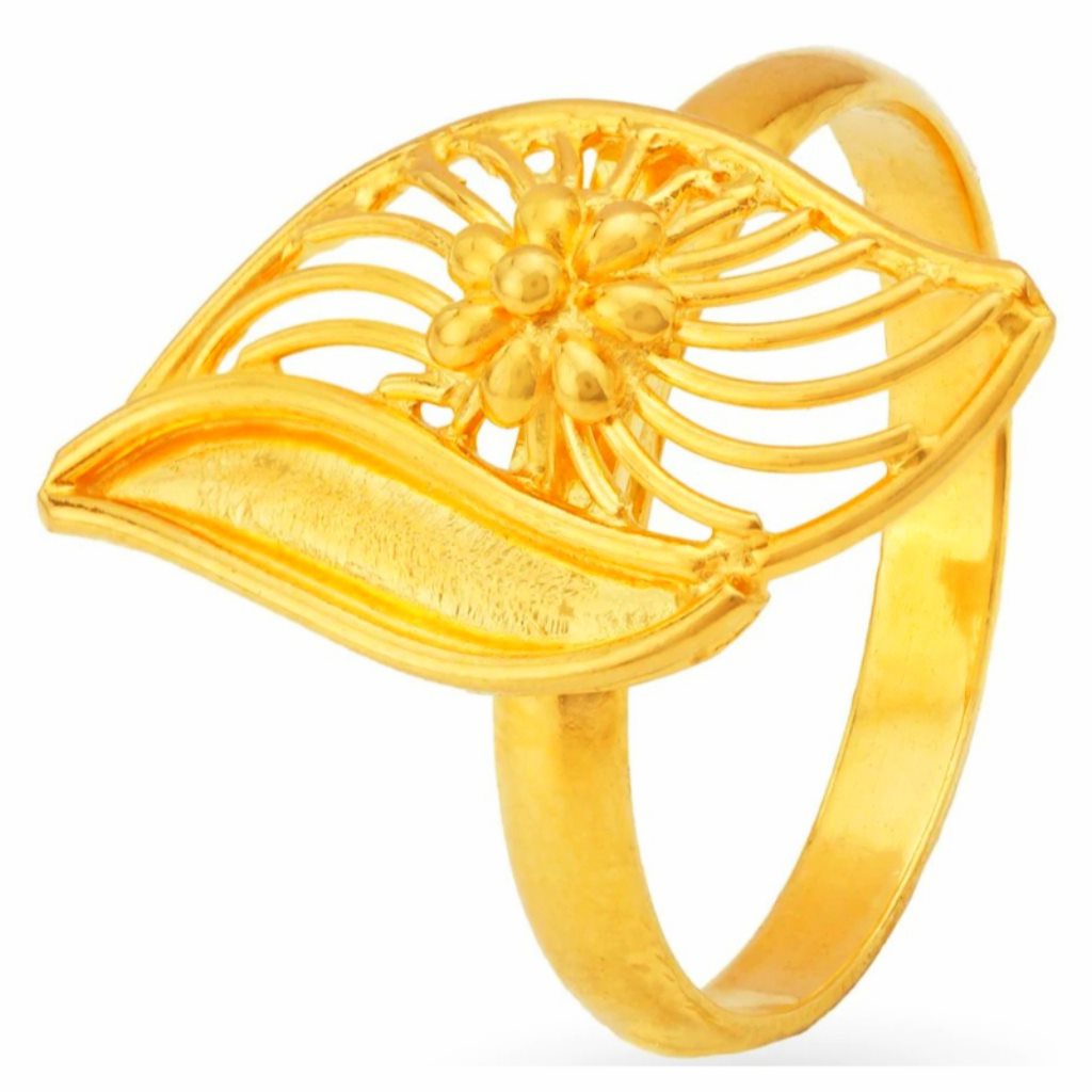 Solid 22K/18K/14K Fine Gold Certified Stamped Big Leaf Design Women's Ring