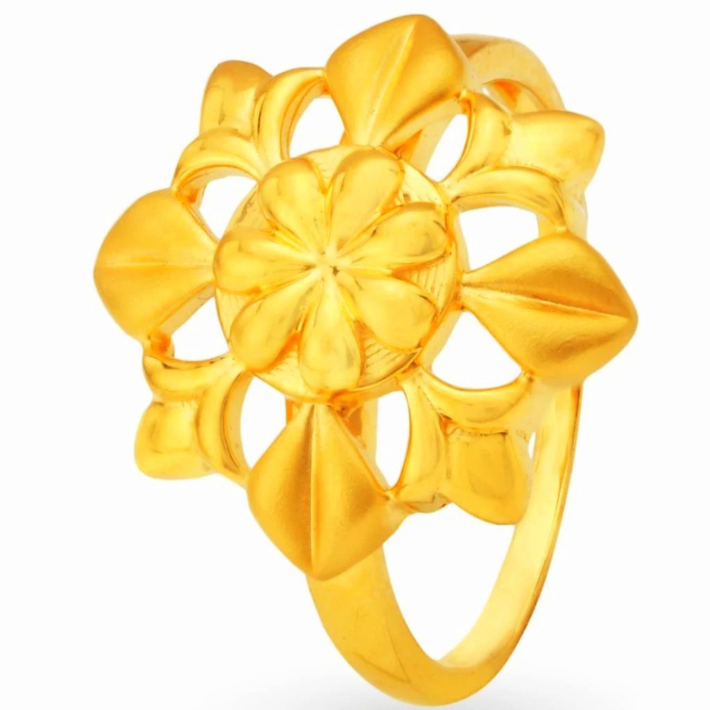 Solid 22K/18K/14K Fine Gold Certified Stamped Floral Design Women's Ring