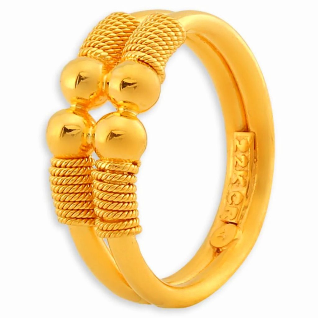 Solid 22K/18K/14K Fine Gold Certified Stamped Double Band Design Women's Ring
