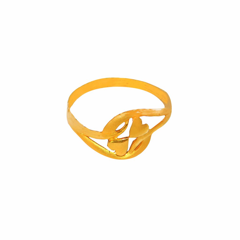 Solid 22K/18K/14K Fine Gold Certified Stamped Two Heart Design Women's Ring