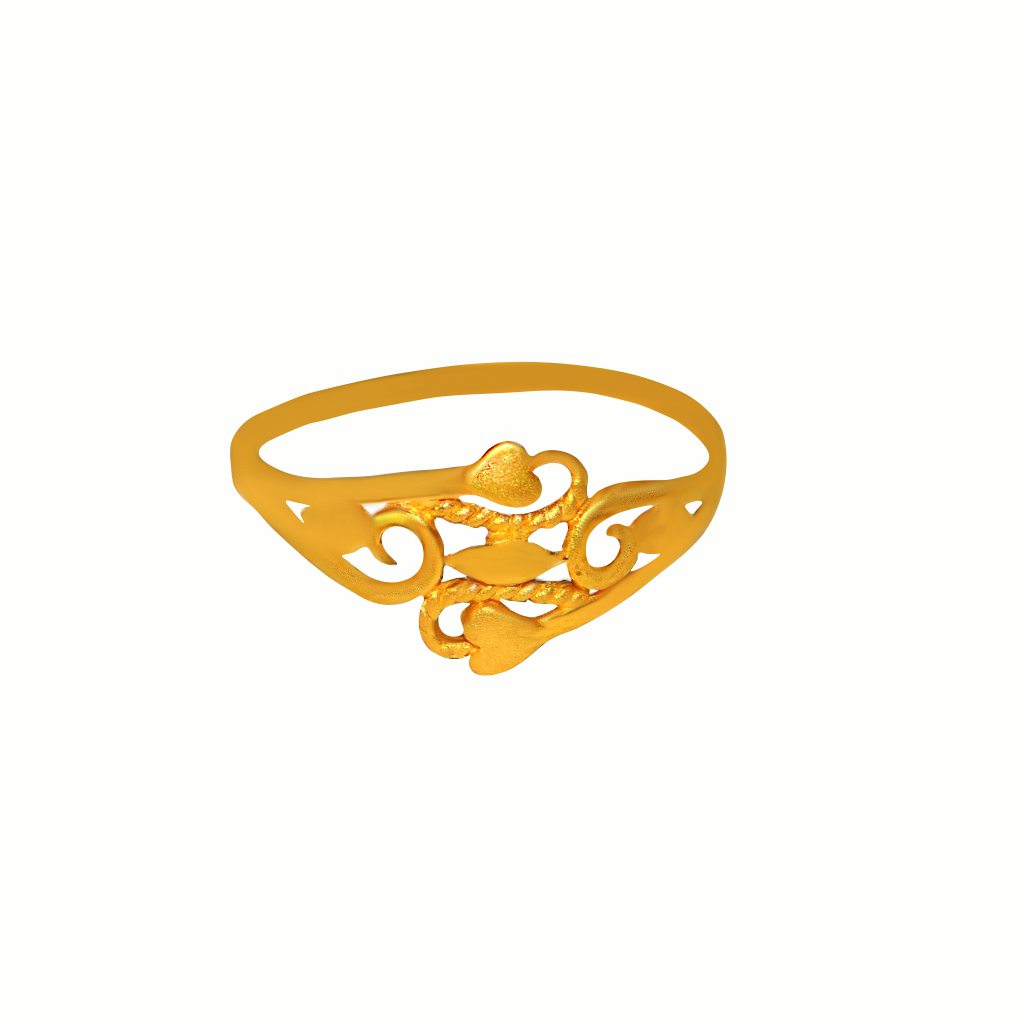 Solid 22K/18K/14K Fine Gold Certified Stamped Classy Cut Design Women's Ring