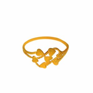 Solid 22K/18K/14K Fine Gold Certified Stamped Heart Design Women's Ring