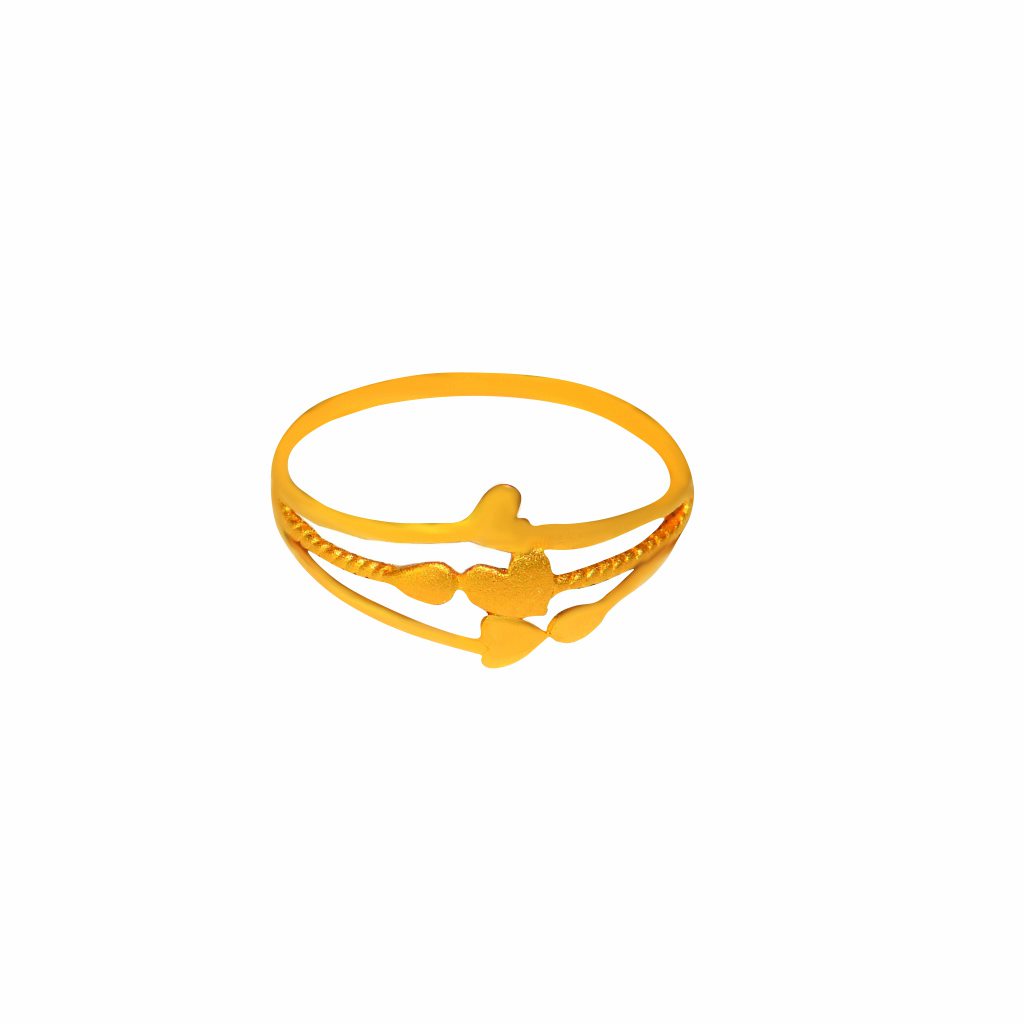 Solid 22K/18K/14K Fine Gold Certified Stamped 3 Heart Design Women's Ring
