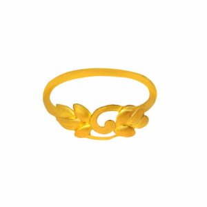 Solid 22K/18K/14K Fine Gold Certified Stamped Leaves Design Women's Ring