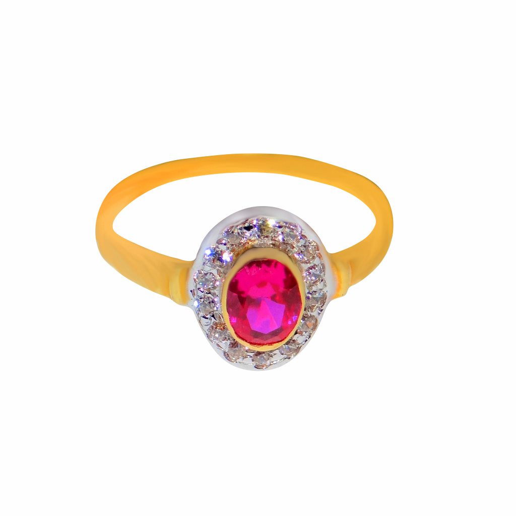 Solid 22K/18K/14K Fine Gold Certified Stamped Pink Stone Design Women's Ring