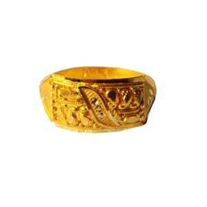 Solid 22K/18K/14K Fine Gold Certified Stamped Carved Design Women's Ring
