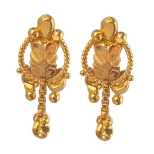 Solid 22K/18K/14K Fine Gold Certified Stamped Design Design Hoop Earring