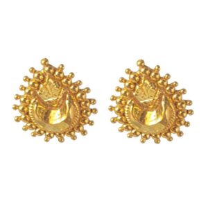 Solid 22K/18K/14K Fine Gold Certified Stamped Spikes Design Hoop Earring