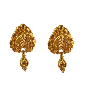 Solid 22K/18K/14K Fine Gold Certified Stamped Heart Design Hoop Earring