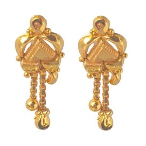 Solid 22K/18K/14K Fine Gold Certified Stamped Double Chain Design Hoop Earring