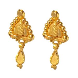 Solid 22K/18K/14K Fine Gold Certified Stamped New Triangle Design Hoop Earring