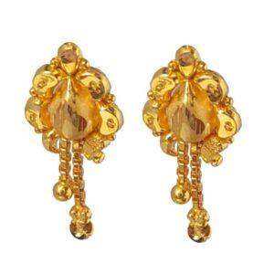 Solid 22K/18K/14K Fine Gold Certified Stamped Double Chain Design Hoop Earring