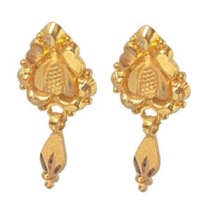 Solid 22K/18K/14K Fine Gold Certified Stamped Hanging Design Hoop Earring