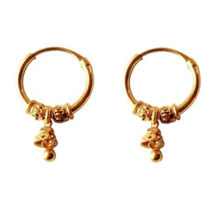 Solid 22K/18K/14K Fine Gold Certified Stamped Square Round Design Hoop Earring