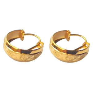 Solid 22K/18K/14K Fine Gold Certified Stamped Elegant Design Hoop Earring