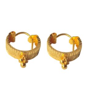 Solid 22K/18K/14K Fine Gold Certified Stamped Elegant Design Hoop Earring