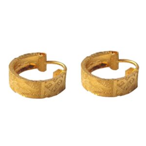 Solid 22K/18K/14K Fine Gold Certified Stamped Beautiful Design Hoop Earring