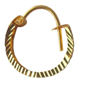 Solid 22K/18K/14K Fine Gold Certified Stamped Classy Design Hoop Earring