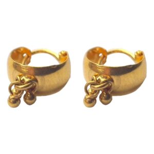 Solid 22K/18K/14K Fine Gold Certified Stamped Carved Design Hoop Earring