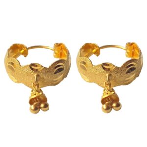 Solid 22K/18K/14K Fine Gold Certified Stamped Abstract Design Hoop Earring