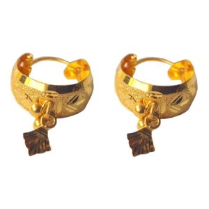 Solid 22K/18K/14K Fine Gold Certified Stamped Elegant Design Hoop Earring
