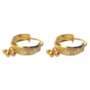 Solid 22K/18K/14K Fine Gold Certified Stamped Divine Design Hoop Earring