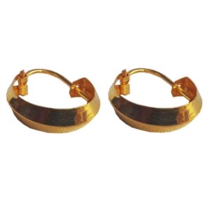 Solid 22K/18K/14K Fine Gold Certified Stamped Classy  Design Hoop Earring