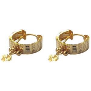 Solid 22K/18K/14K Fine Gold Certified Stamped Beauteous Design Hoop Earring