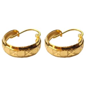 Solid 22K/18K/14K Fine Gold Certified Stamped Divine Design Hoop Earring