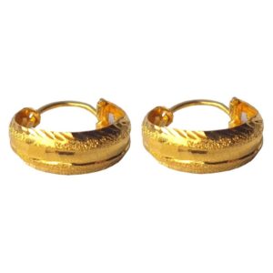 Solid 22K/18K/14K Fine Gold Certified Stamped Elegant Design Hoop Earring