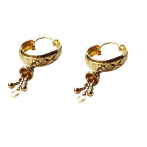 Solid 22K/18K/14K Fine Gold Certified Stamped Beautiful Design Hoop Earring